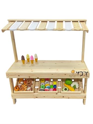 דוכן מכירות עץ מלא
