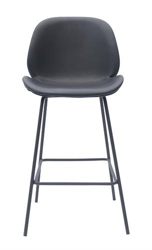 כסא בר מעוצב דגם זנזיבר דמוי עור שחור