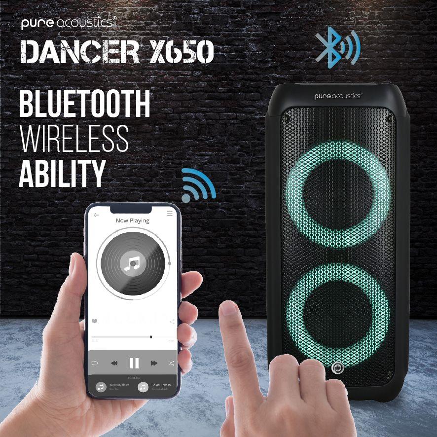 בידורית בלוטוס 300W עם 2 מיקרופונים דגם pure-acoustics DANCER X650 משלוח חינם!