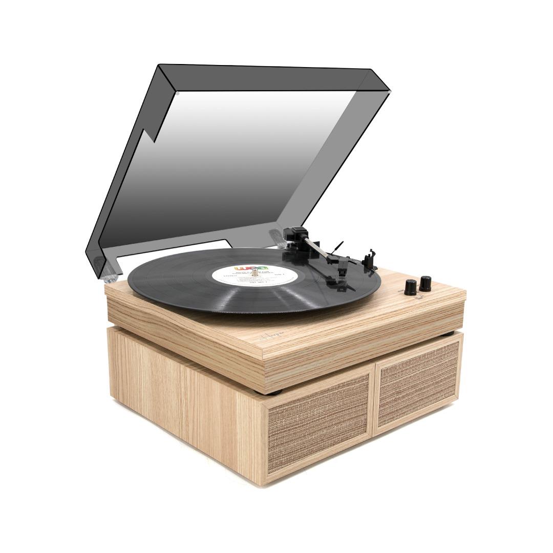 פטיפון וינטג‘ מעוצב עם רמקולים סטריאו HARPER BERRY,הגברת DSP ובלוטוס 5.4V צבע עץ טבעי פטיפון וינטג‘ מעוצב עם רמקולים סטריאו HARPER BERRY,הגברת DSP ובלוטוס 5.4V צבע עץ טבעי