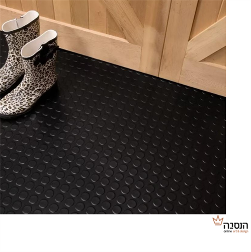 שטיח PVC - טבעות שחור