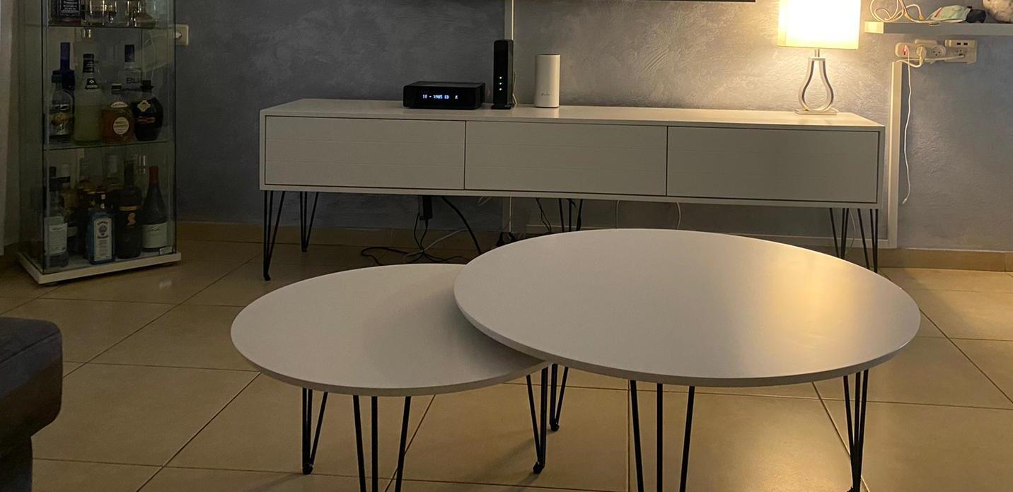 סט מזנון וזוג שולחנות לסלון דגם ברזיל