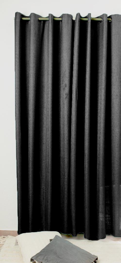 וילון דיווה חצי אטום צבע - שחור