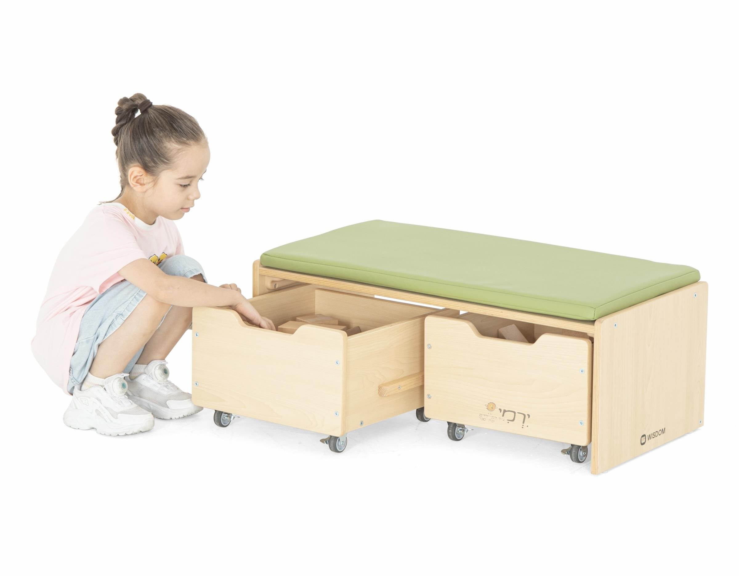 פינת ישיבה מרופדת + ארגזי אחסון ניידים