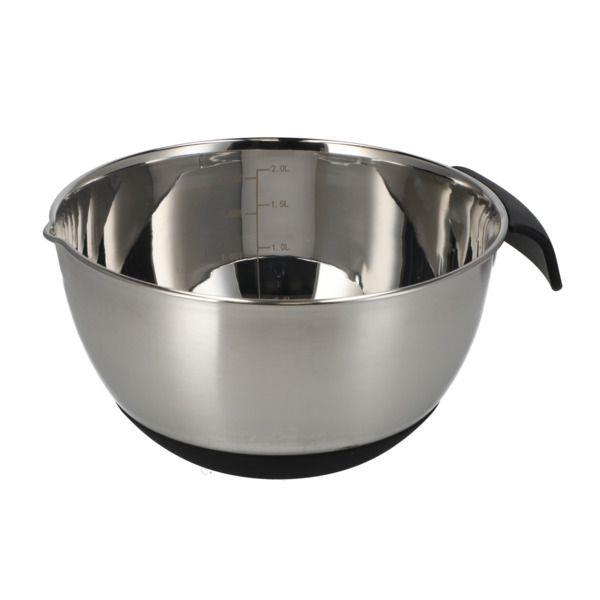 קערת נירוסטה עם ידית ותחתית סיליקון נגד החלקה