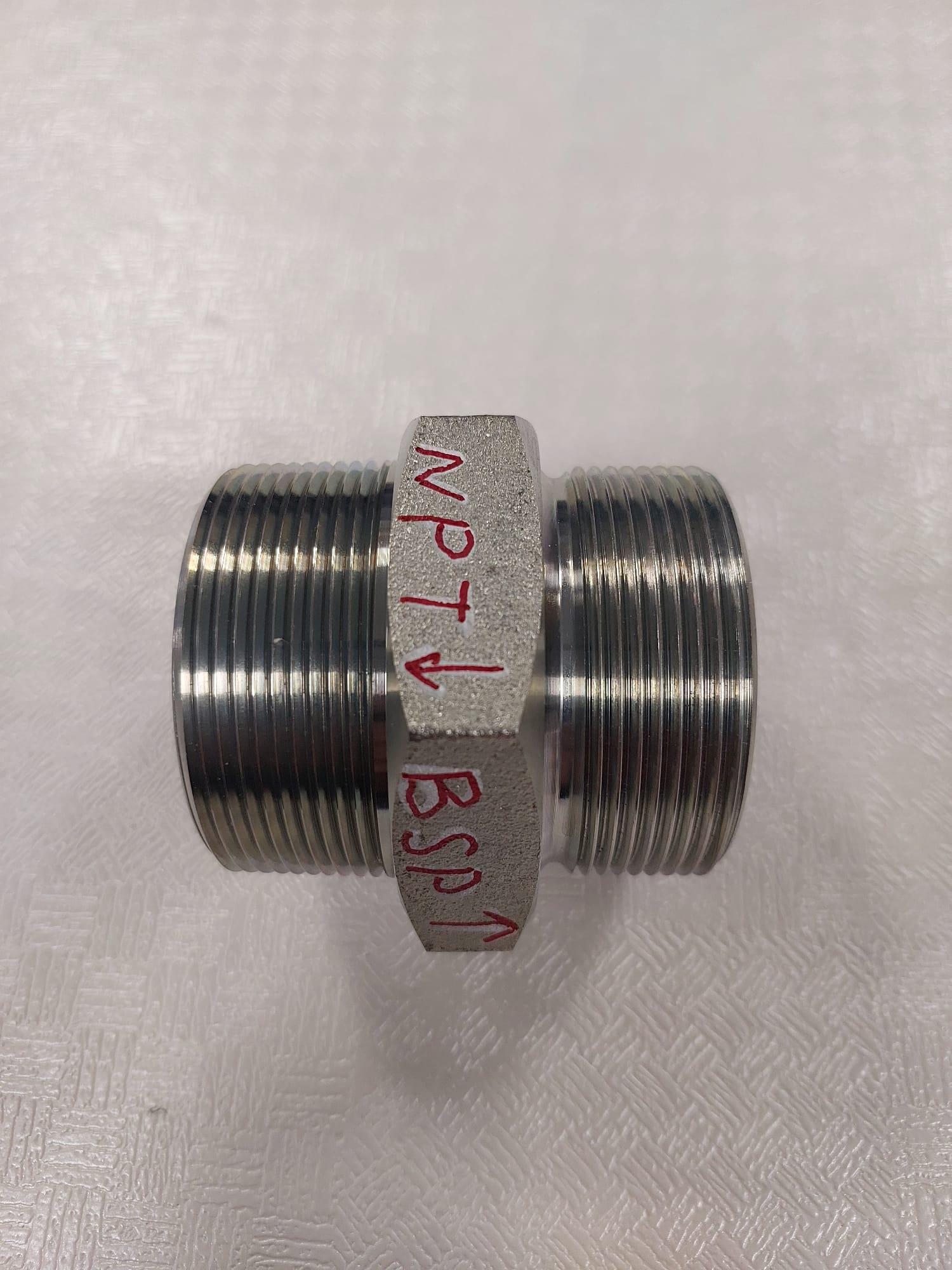 ניפל 2'' צול מהברגה NPT להברגה BSP פלדה מגולוון ניפל כפול קמפינג לייף