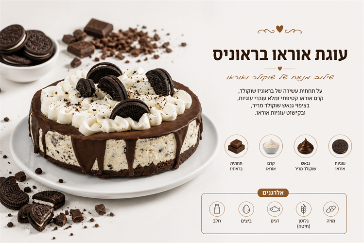 עוגת אוראו - חלבי