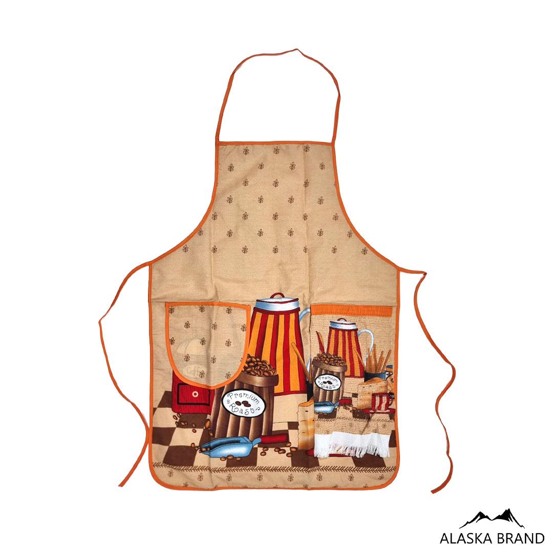 סינר איכותי + מגבת סקוצ' דגם מטבח קפה - Coffe Kitchen