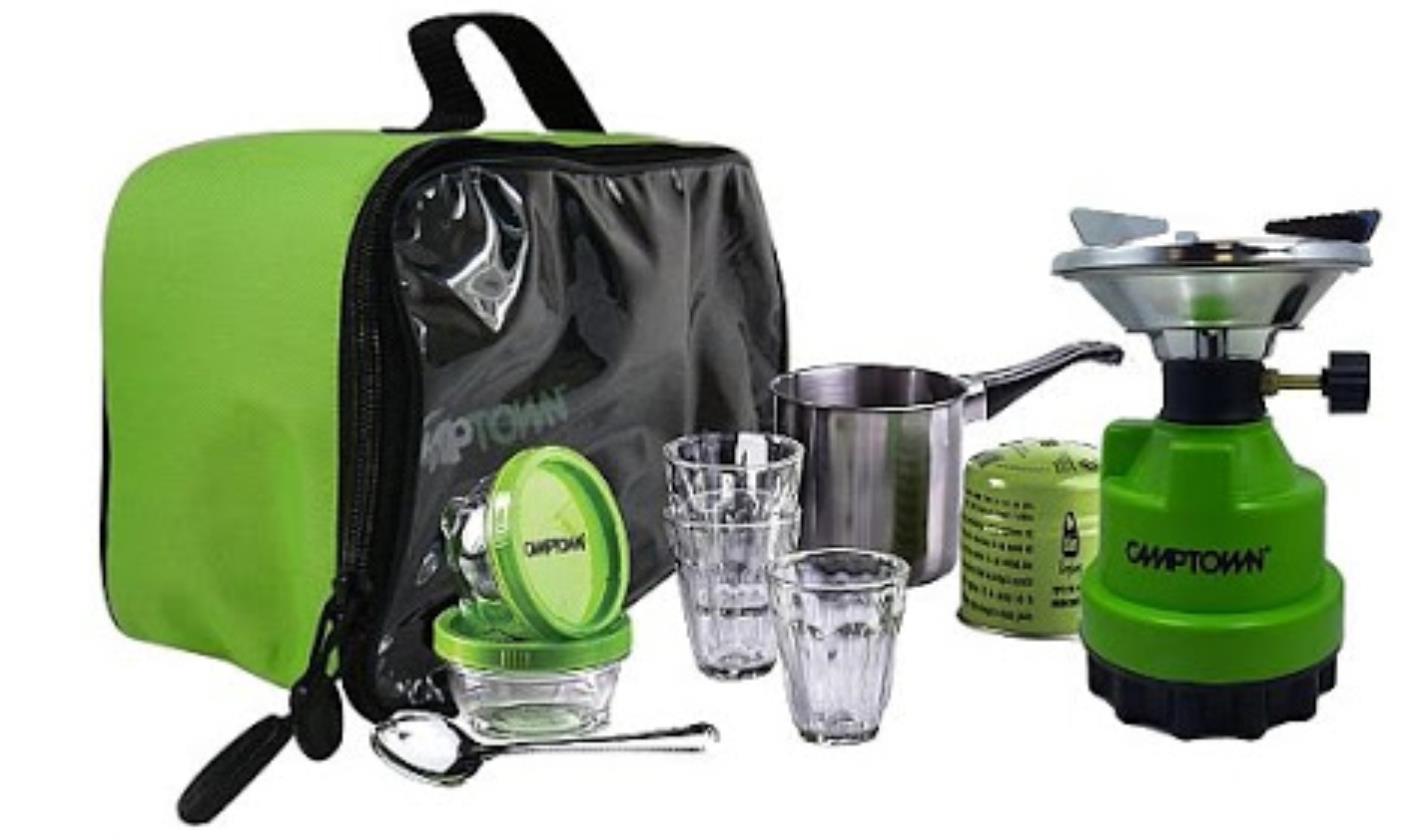 ערכת קפה מבית Camptown תיק צבע ירוק כולל בלון גז קמפינג לייף ערכת קפה מבית Camptown תיק צבע ירוק כולל בלון גז קמפינג לייף