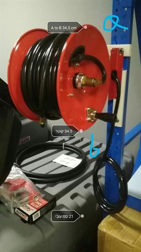 גלגלת תוף מתכת  ידנית 30 מטר עם מעצור מכאני