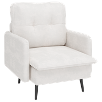 כורסא מעוצבת יוקרתית לבית דגם ריו בד צבע לבן שנהב