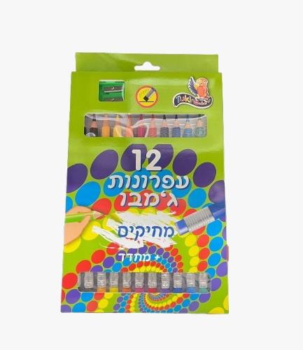 צבעי עיפרון עבים מחיקים + מחדד