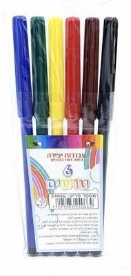 טושים 6 יח׳ במארז