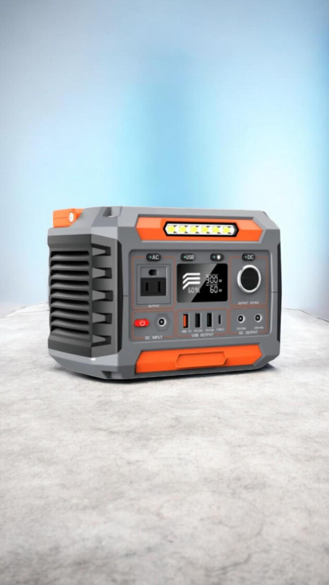 תחנת כוח ניידת Real Power 300- 600W ופנל סולארי מותאם / 100 וואט