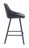 כסא בר מעוצב דגם סטאר דמוי עור שחור