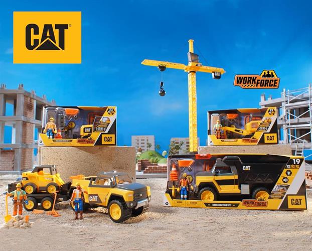 ערכת משחק דחפור מבית CAT כולל דמות ואביזרים - 22 חלקים