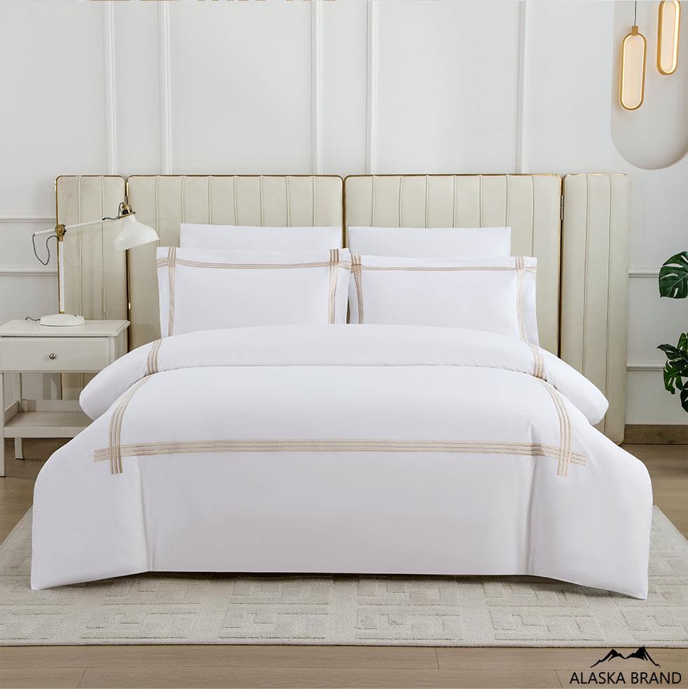 מצעי יוקרה רקומים! 100% כותנה באריגת סאטן 300 חוט | דגם - Royalty Premium