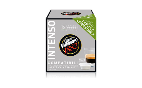 מארז קפסולות תואמות LAVAZZA 16 יחידות 1.6₪ ליחידה להכנת קפה אספרסו INTENSO [אפור] עוצמתי A Modo Mio