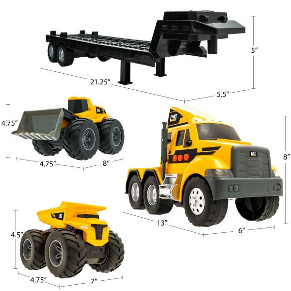 קאט - סמי טריילר XXL + משאית פינוי וטרקטור  3 ב- 1 - כולל אורות וצלילים