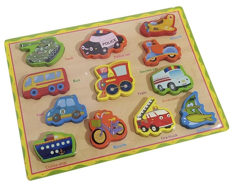 פאזל עץ כלי תחבורה התאמה באנגלית