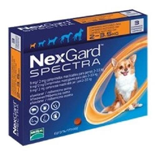 NexGard Spectra חבילת 3 כדורים בטעם עוף נגד פרעושים וקרציות לכלבים במשקל 2-3.5 ק"ג