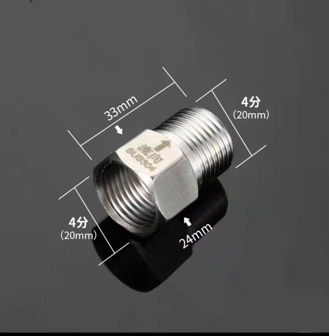 שסתום אל חזור חד כיווני מנירוסטה 304 1/2 אינץ' זכר נקבה לאבטחת מערכות מים אוויר וגז קמפינג לייף