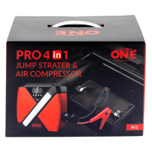 בוסטר התנעה משולב קומפרסור מקצועי לרכב A12 מבית ONE בוסטר התנעה משולב קומפרסור מקצועי לרכב A12 מבית ONE