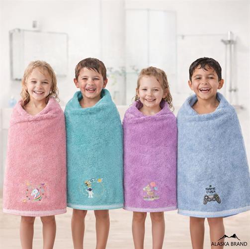 מגבת ילדים 100% כותנה דגם KIDS | מבחר דוגמאות וצבעים