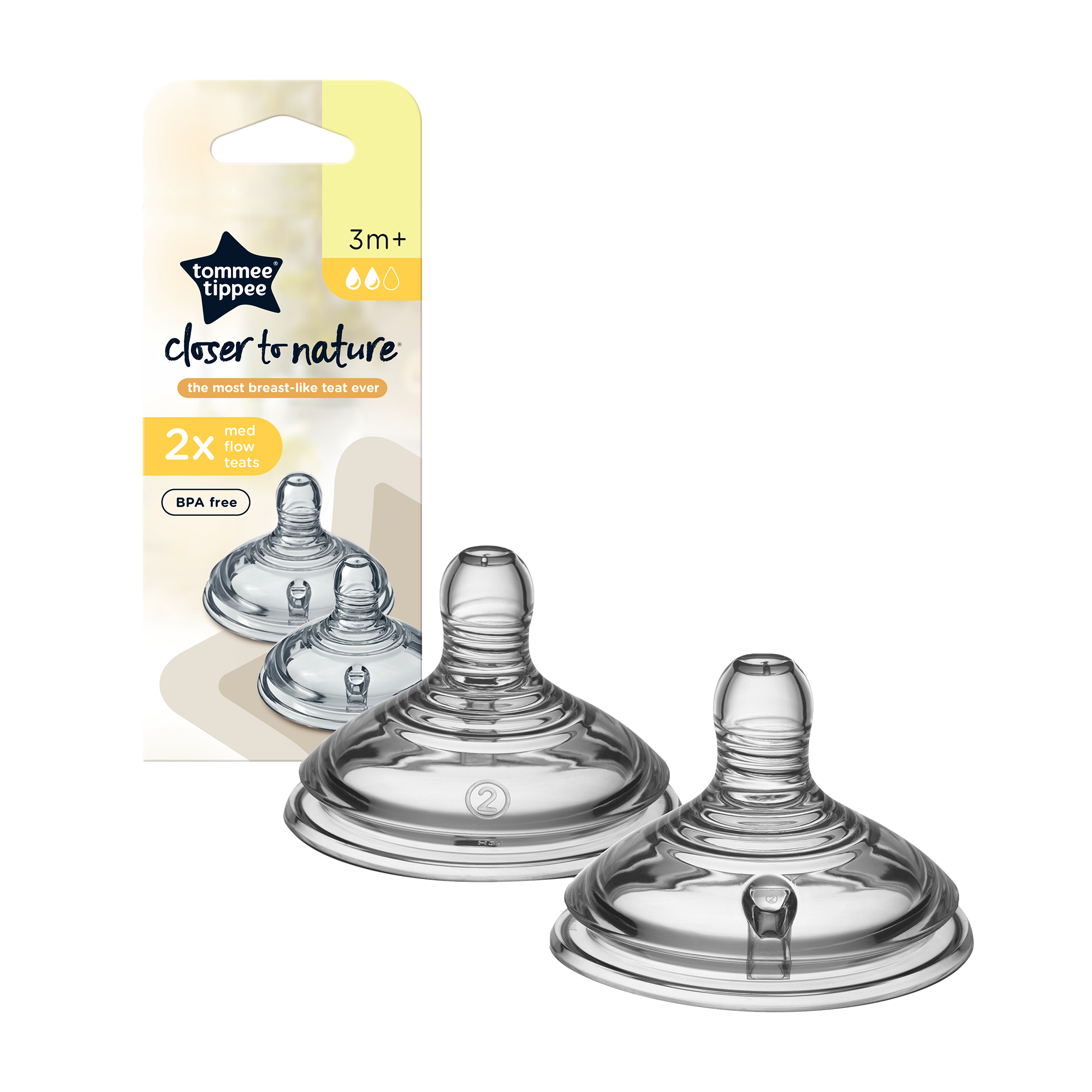 פטמה בזרימה בינונית 3m+ מסדרת Closer To Nature (זוג במארז)