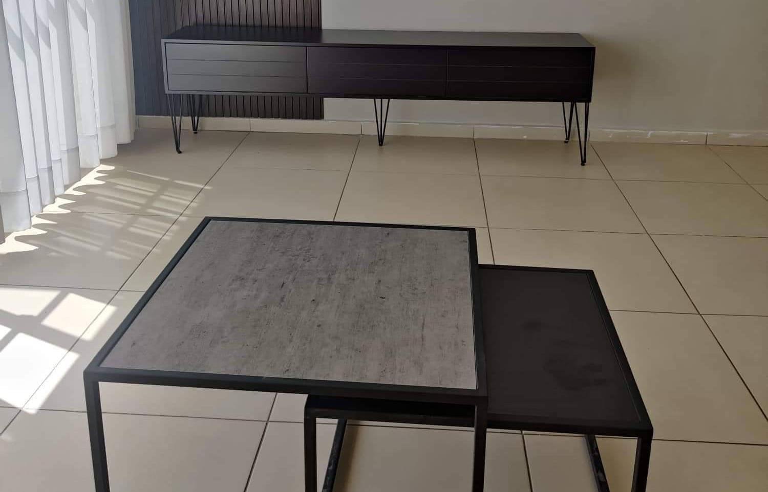 סט מזנון וזוג שולחנות לסלון דגם מדריד