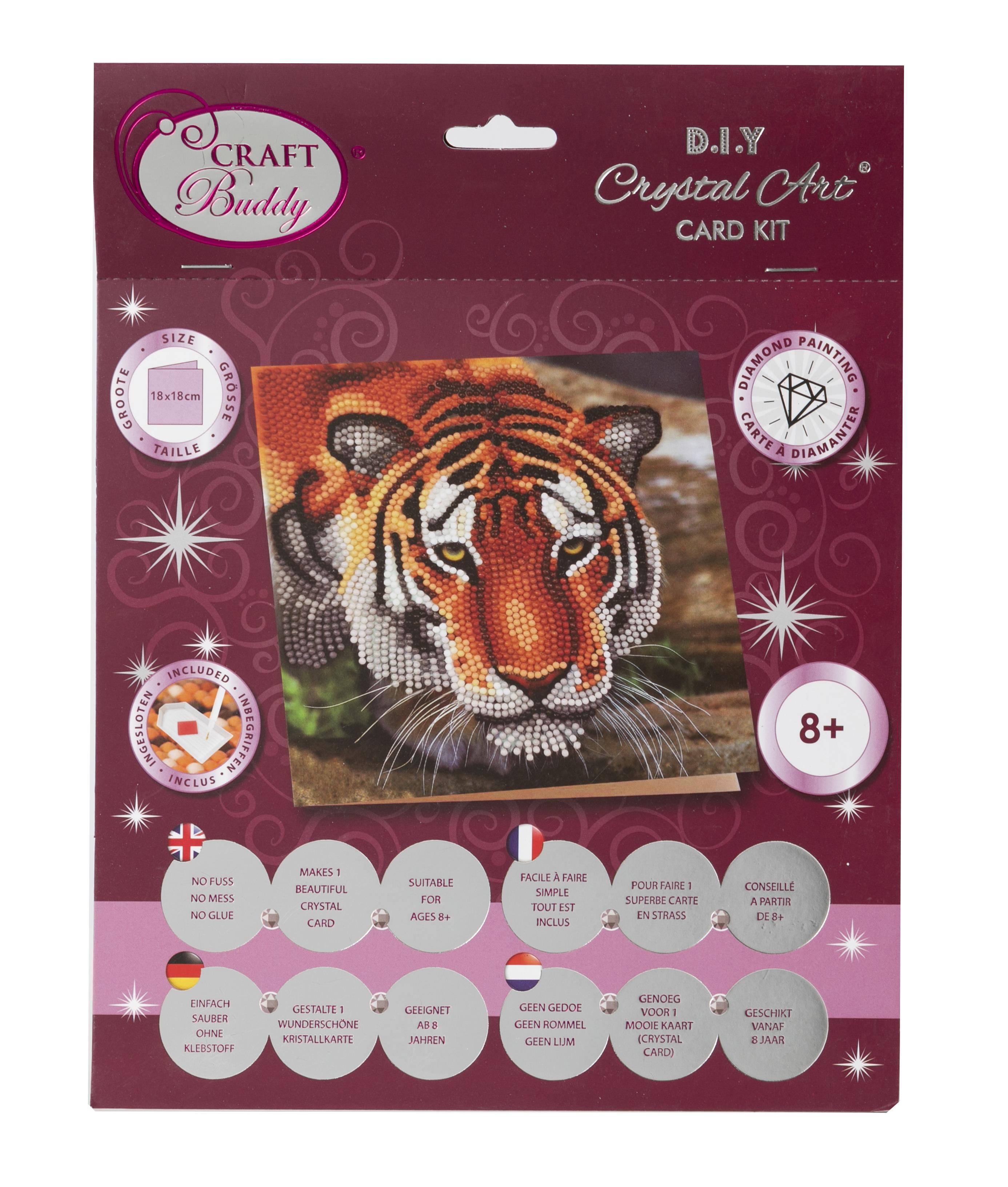 אומנות קריסטל - כרטיס ברכה נמר 18x18 אומנות קריסטל - כרטיס ברכה נמר 18x18