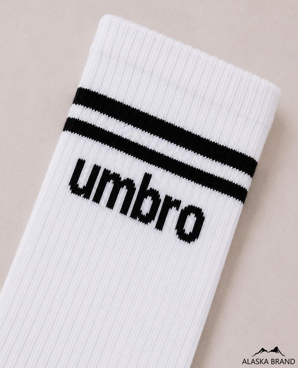 גרבי ספורט לגברים יומברו UMBRO | מארז 3 זוגות בצבע לבן