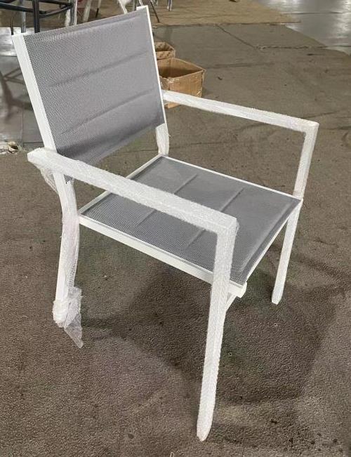 כסא בד כפול לגינה ולמרפסת אלומיניום צבע אפור/לבן