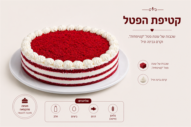 עוגת פטל האהבה - חלבי