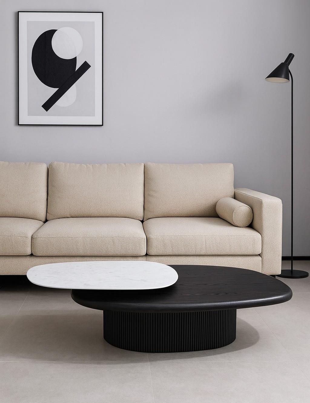 שולחן דגם שחור לבן