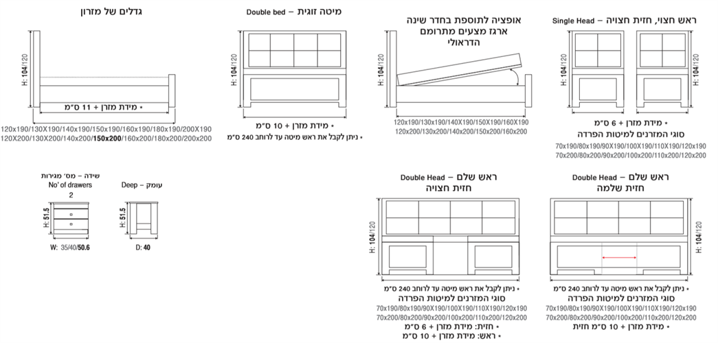 חדר שינה  דגם נפולי