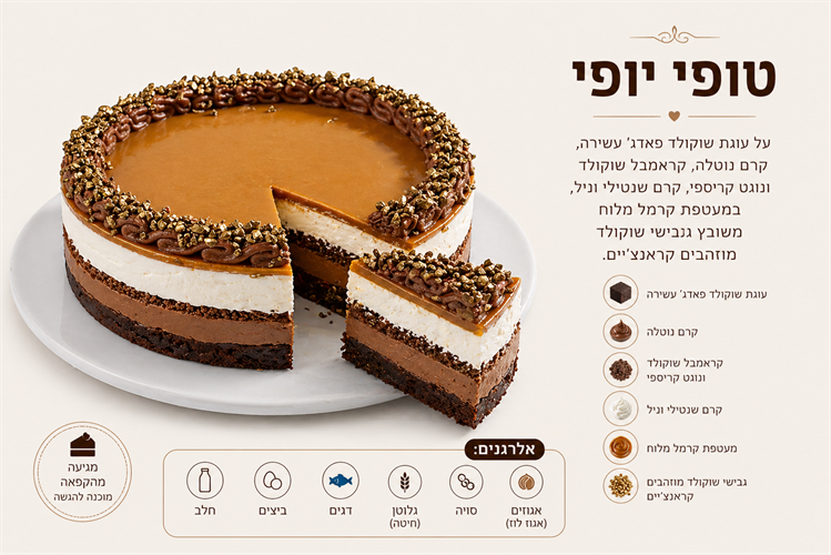 עוגת טופי קראנץ - חלבי