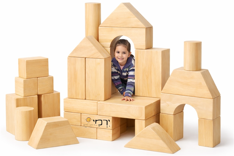 סט קוביות נבובות מעץ