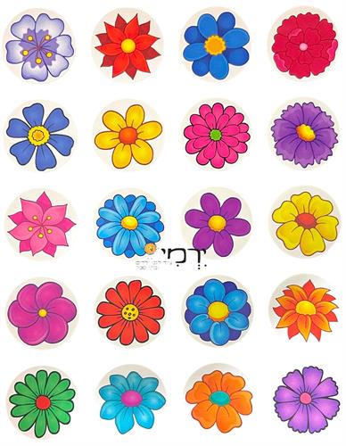 מדבקות פרחים גדולים שונים ומגוונים