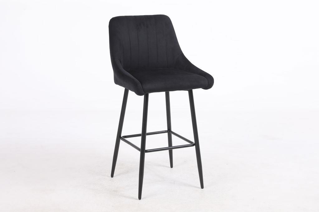 כסא בר מעוצב דגם ברצלונה בד שחור
