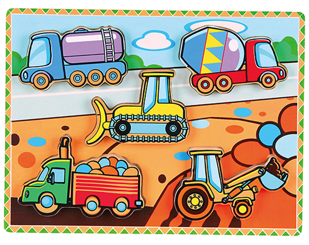 פאזל איכותי מעץ רכבי עבודה תלת מימד