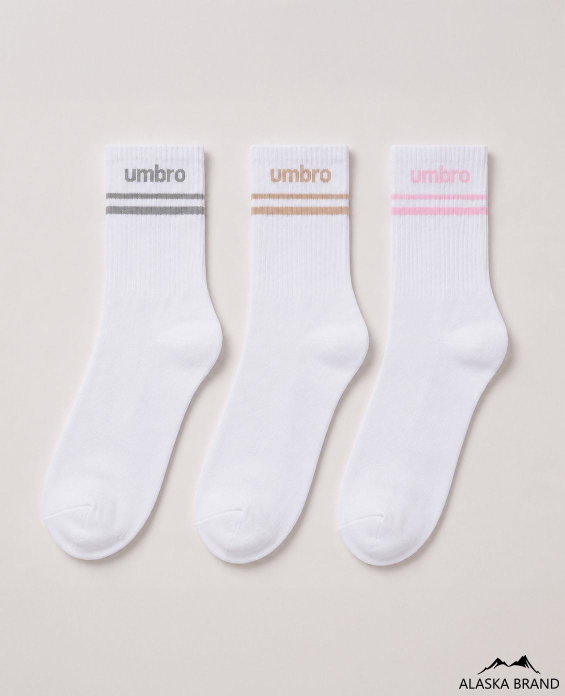 גרבי ספורט לנשים יומברו UMBRO | מארז 3 זוגות A - מיקס 3 צבעים