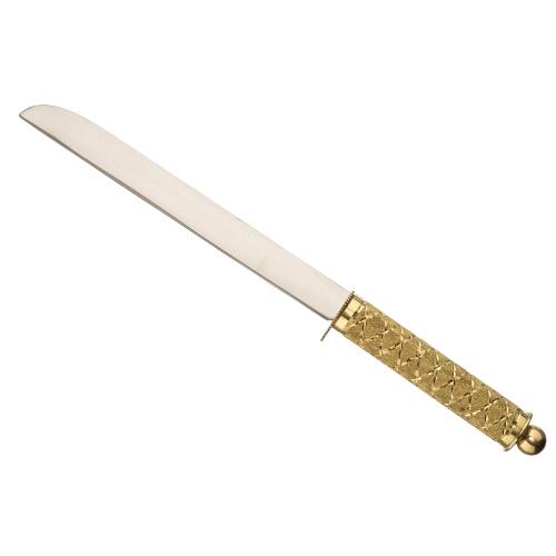 סכין מהודרת ציפוי זהב להב חלקה 38 ס"מ