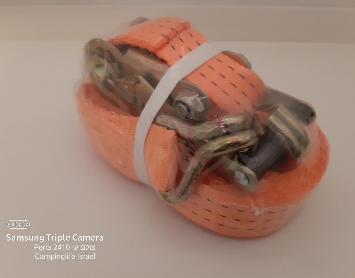 רצ'ט רצועת קשירה למטען כבד 3 טון סט באורך 9  מטר  צבע כתום