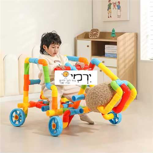 צינורות ענק לחצר 156 חלקים + גלגלים