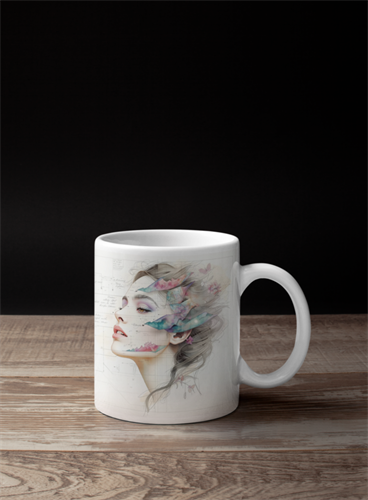 משפט השראה באנגלית Elegance with Intention מודפס על ספל קרמיקה איכותי