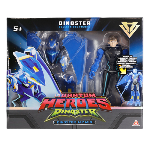 דינוסטר DINOSTER - דמות משחק עם שריון נפרד להלבשה Armor Up - ג'יימין (כחול)