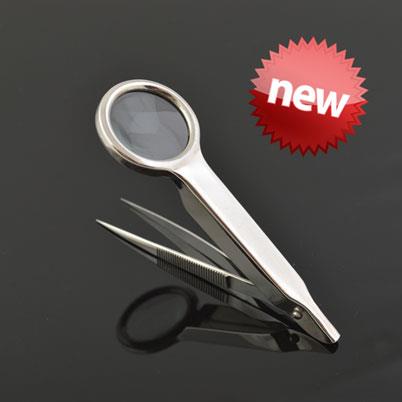 פינצטה עם זכוכית מגדלת פינצטה עם זכוכית מגדלת