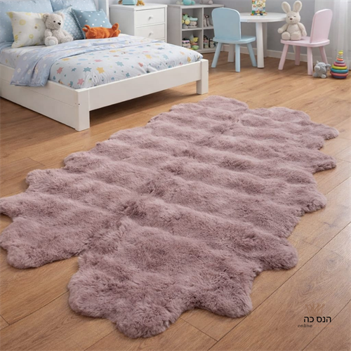 שטיח פרווה אסימטרי וורוד