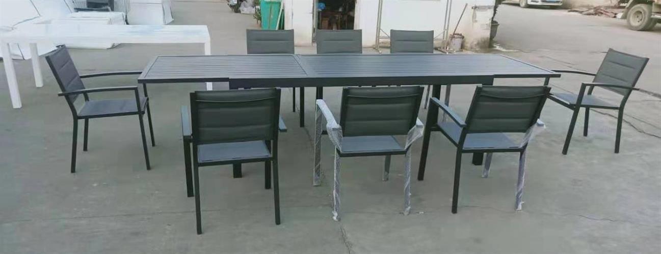 שולחן לגינה ולמרפסת נפתח אלומיניום טופ אלומיניום 200-320 + 6 כסאות צבע אפור שולחן לגינה ולמרפסת נפתח אלומיניום טופ אלומיניום 200-320 + 6 כסאות צבע אפור